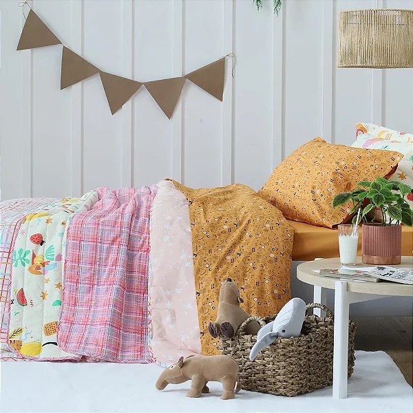 Jogo de Cama Coteminas Solteiro Laranja Frutier